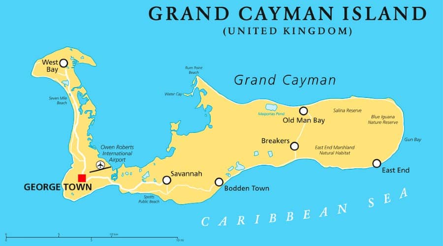 mappa isole Cayman islands