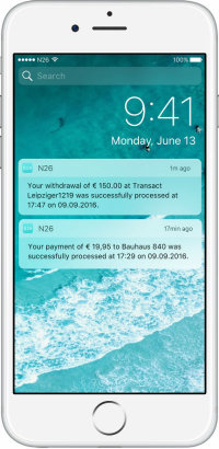 notifiche push banca online n26