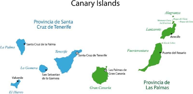 Trasferirsi alle Canarie province